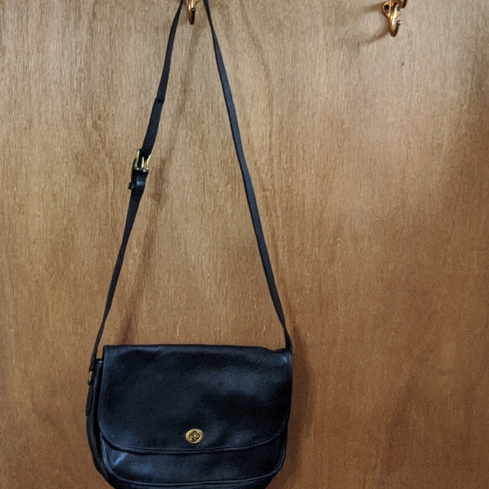 Vintage Coach Black long strap.